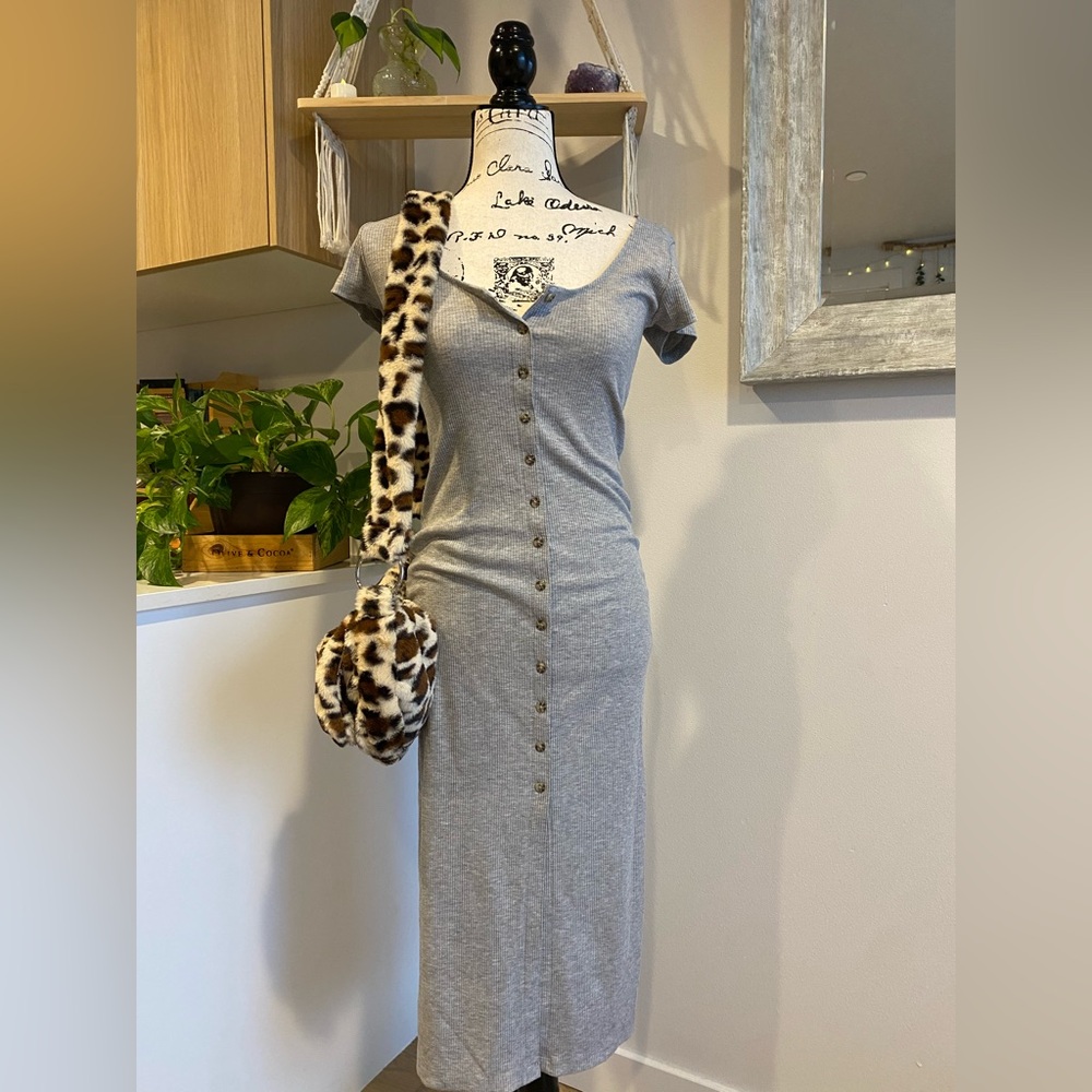 Gray Button-Down Dress - image 1